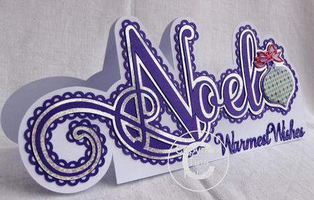 Layered Noel Christmas Greeting Card And Topper With Bauble