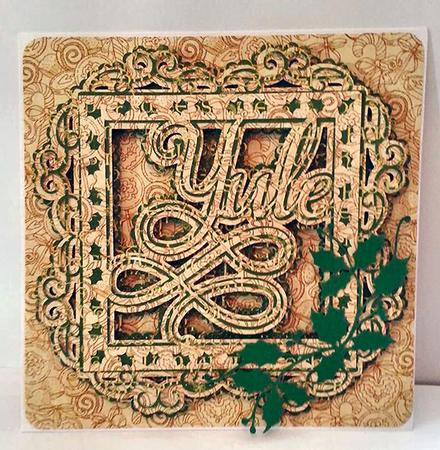 Yule Multi Layered Large Card Topper For Christmas
