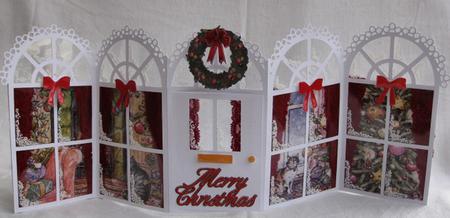 Christmas Windows / Doors Tri Fold Gatefold Card