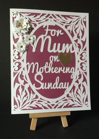 Mum On Mothering Sunday Decorative Card Template