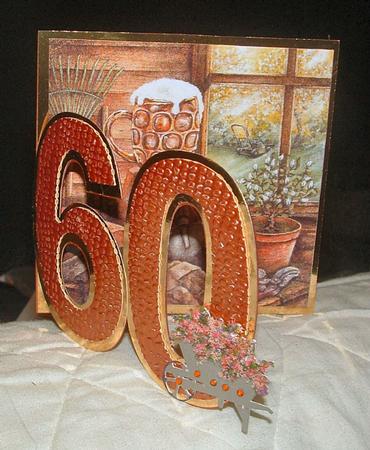 60th Shaped Card Template (with Layering)  machine or handcut