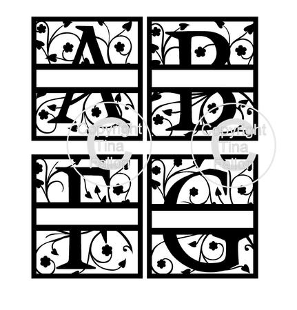 Full Set Of Framed Split A - Z Alphabet Alphas Set 4