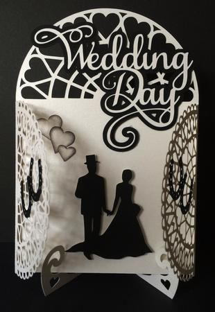 Wedding Day Arched Gatefold With Display Stand