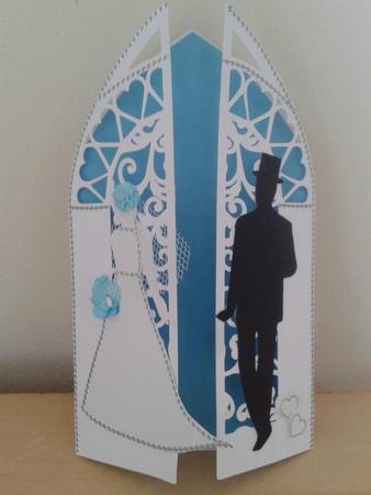 Wedding Arched Gatefold Card With Filigree