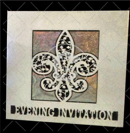Fleur De Lis Filigree Wedding Evening Invitation Card Front