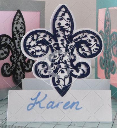 Fleur De Lis Filigree Wedding Place Name Cards