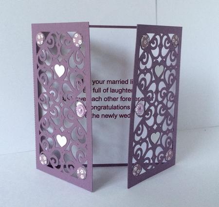 Hearts & Romance Gatefold Card Fits 5x 5 Env - Invitation