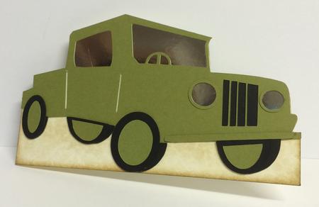 Jeep 4 X 4 Vehicle - Layered Card Template