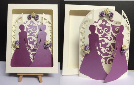 Civil Wedding Gatefold Card With Box Bride & Bride