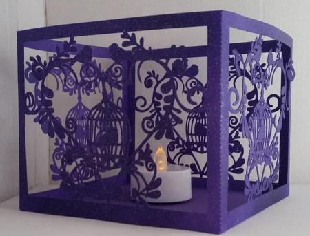 Wedding Set Heart And Bird Cage- Led Tealight Holder