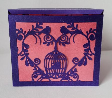 Wedding Set Heart And Bird Cage- Gift Box File