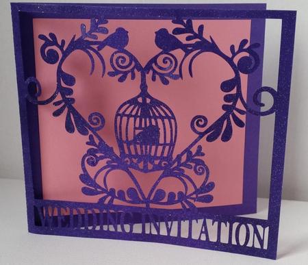 Wedding Set Heart And Bird Cage- Invitation File