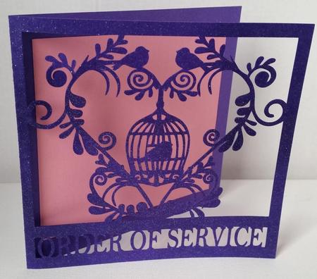 Wedding Set Heart And Bird Cage- Order Of Service Fil