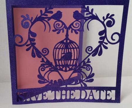 Wedding Set Heart And Bird Cage- Save The Date File