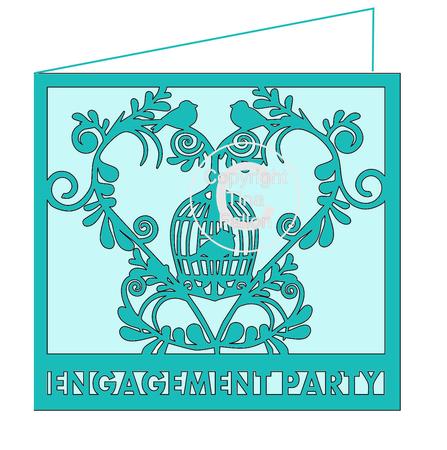 Engaged Engagement Party Invitation Card Bird Cage Theme