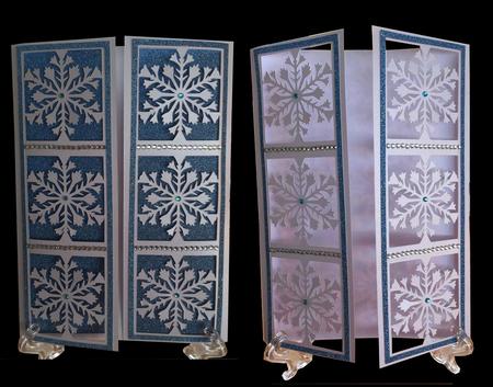 Frozen Snowflake Christmas Panelled Gatefold Card