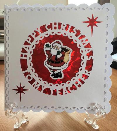 Happy Christmas Teacher Card Topper