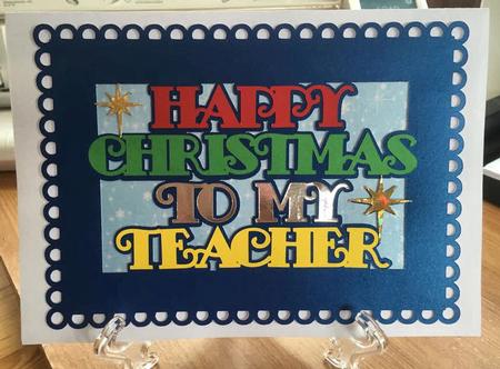 Happy Christmas Teacher Card Topper 2