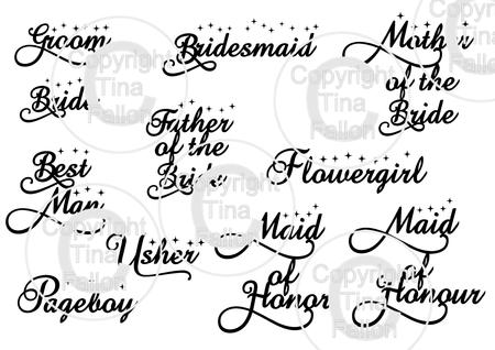 Bridal Wedding Party - Ideal For Wine Glasses - Vinyl