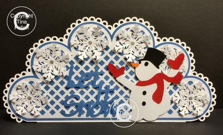 Frozen Snowflake Christmas Card Let It Snow With Snowman