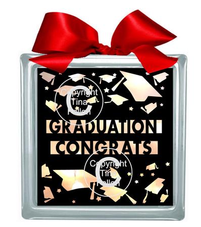 Graduation Congrats For Light / Glass Blocks Or Framing