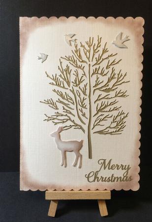 Christmas - Forest Tree And Deer Card