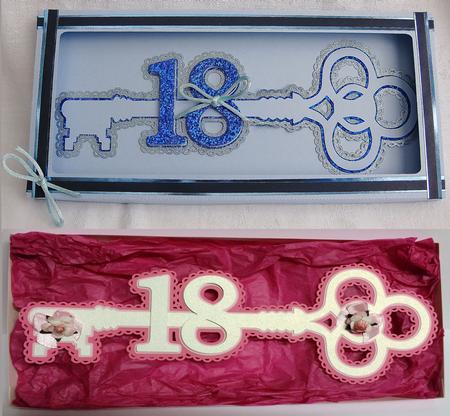 18th Key With Presentation Box Layered Cutting File