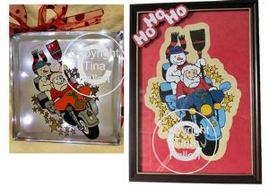 Santa And Snowman On Motorbike Christmas Eve - Vinyl Layerin