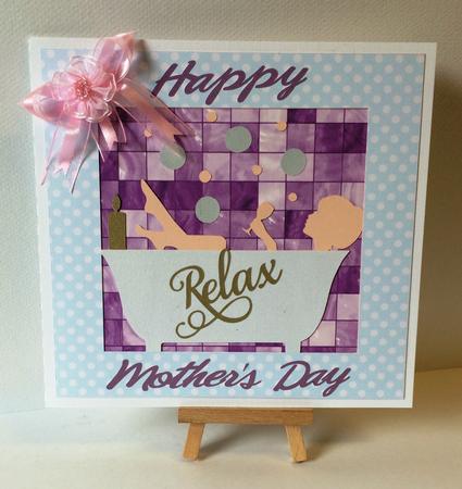 Mothers Day Bath Tub Scene Card Topper File