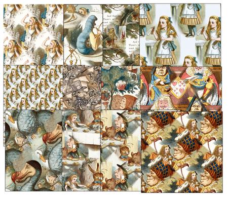 Alice In Wonderland - 15 Backing Papers (full Colour) - Stud