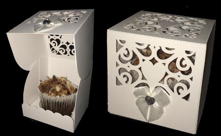 Heart Box 1 - Wedding Anniversary birthday Cupcake Cake favor favour