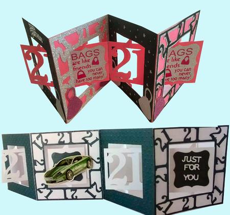 21st Accordian Card - File Male And Female