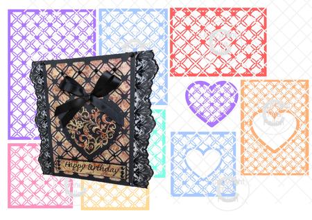 Set Of 9 Heart Trellis Templates Cut/emboss/engrave