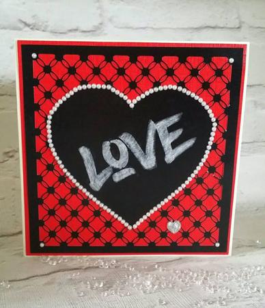 Simply Entwined Square And Solid Heart - Mat/toppers