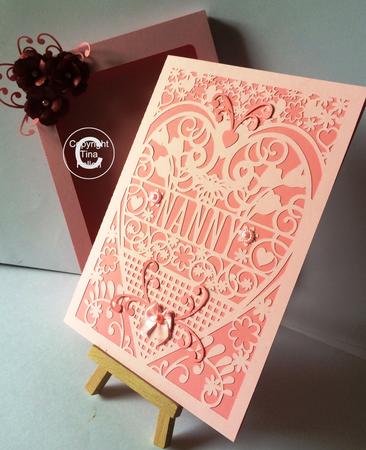 Nanny Card (with Box) Beautiful Cutout Design