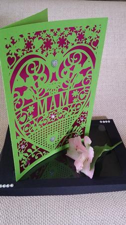 Mam Birthday Card (with Box) Beautiful Cutout De