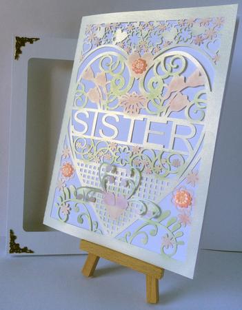 Sister Birthday Card (with Box) Beautiful Cutout De
