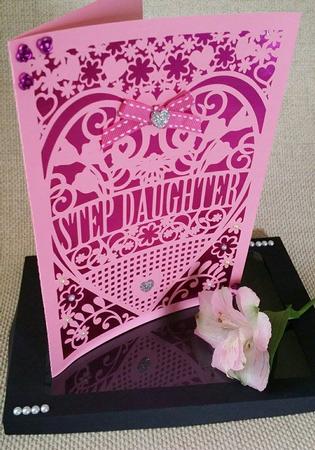 Step Daughter Birthday Card (with Box) Beautiful Cutout De