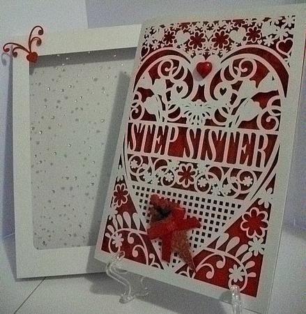 Step Sister Birthday Card (with Box) Beautiful Cutout De