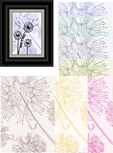 Dandelion themed backing papers set of 10