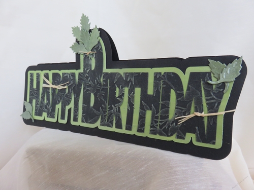 Happy Birthday shaped word card - layered
