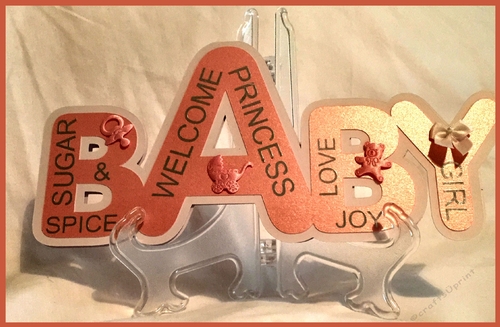 Baby Girl Layered word card 
