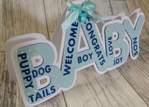 Baby Boy Layered word card