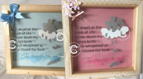 Too beautiful for Earth - baby memory, bereavement, angel wings, angel baby.