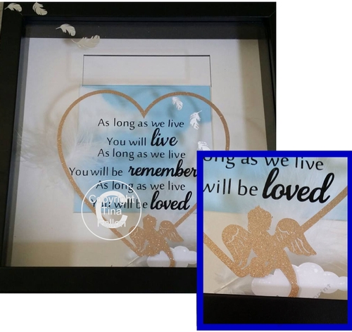 As long as we live  - baby memory, bereavement, angel wings, angel baby.