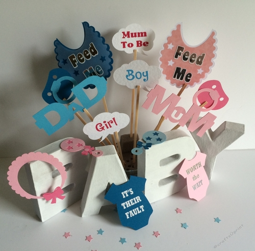 Baby Shower, Birth, party photo props set A