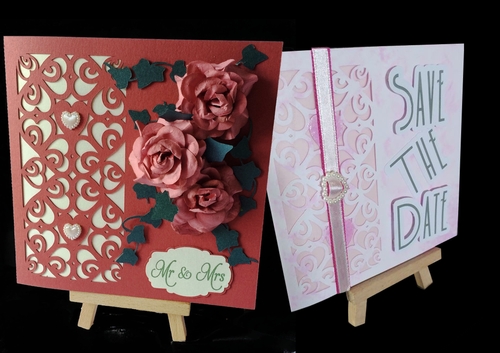 Hearts & Romance Square card no 4 great for wedding stationery, anniversaries, engagement etc
