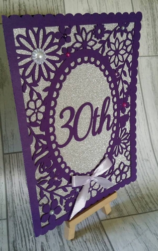 Pretty 30th Birthday floral card 
