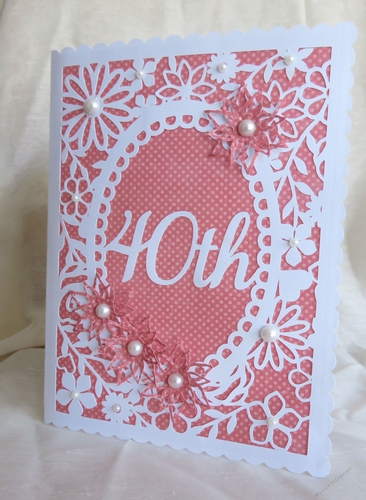 Pretty 40th Birthday floral card 