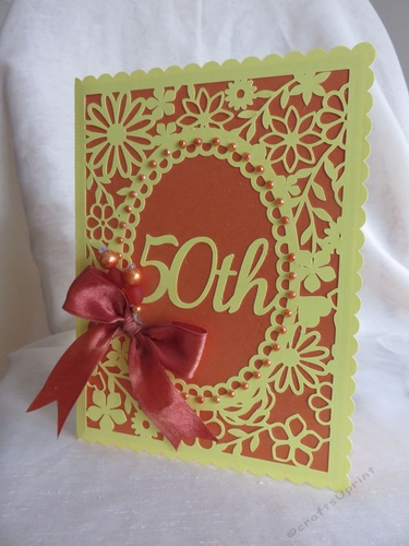 Pretty 50th Birthday floral card 